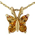 10k Yellow Gold Citrine Butterfly Pendant