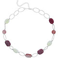 Silver Cherry Quartz and Mother of Pearl Necklace