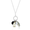 Sterling Silver Multi Stone Cluster Necklace