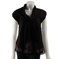 Pure Sugar Women's Embroidered Cowl Neck Shirt