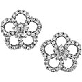 14k White Gold Diamond Flower Earrings