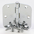 Hager 3.5-inch Polished Chrome Door Hinge with 5/8-inch Corners