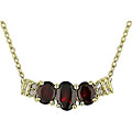 10k Yellow Gold Garnet and Diamond Necklace