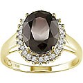 10k Gold Smokey Quartz and 1/5ct TDW Diamond Ring