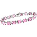 Sterling Silver White and Pink CZ Bracelet