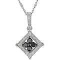 10k White Gold Black and White Diamond Necklace