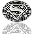 Rhinestone Superman Black Buckle with Belt