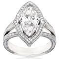 Palladium 3 2/5ct TDW Certified Diamond Engagement Ring (G-H, SI-SI2)