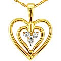 10k Yellow Gold Diamond Heart Pendant