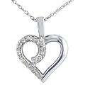 10k White Gold 1/10ct TDW Diamond Heart Necklace