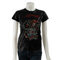 Ed Hardy Women's 'Battle' Rhinestone T-shirt