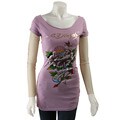 Ed Hardy Women's Rose Double-sleeve T-shirt