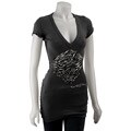 Ed Hardy Women's V-neck Tiger Applique Tunic