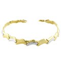 10k Two-tone Gold Tulip Link Bracelet