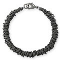 Gun Metal Black Overlay Abstract Woven Bracelet