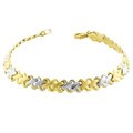 10k Two-tone Gold Sideways Bar Tied Link Bracelet