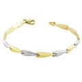 10k Two-tone Gold Cone Link Bracelet
