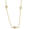 14k Gold over Silver 18-inch CZ Stations Necklace