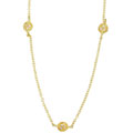 14k Gold over Silver 40-inch CZ Stations Necklace