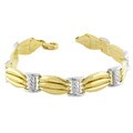 14k Two-tone Gold Designed Rail Bracelet