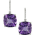 10k Gold Amethyst and Diamond Accent Earrings