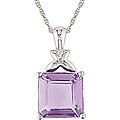 10k Gold Amethyst and Diamond Accent Necklace