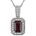 10k Gold Garnet and 1/10ct TDW Diamond Necklace