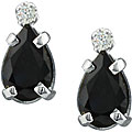 14k Gold Blue apphire and Diamond Teardrop Earrings