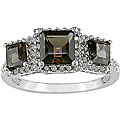 10k Gold Smokey Quartz and 1/3ct TDW Diamond Ring