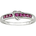 10k White Gold Ruby Heart Ring
