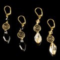 Goldtone Diamond-cut Crystal Swirl Drop Earrings