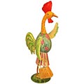 Hand-painted Metal Shopping Rooster Sculpture