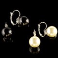 Silvertone Large Faux Pearl Earrings