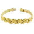 14k Yellow Gold Stylish Wave Stampato Bracelet