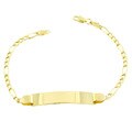 14k Yellow Gold ID Figaro Link Bracelet