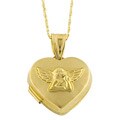 14k Yellow Gold Heart Locket Necklace