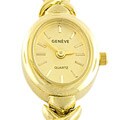 14k Yellow Gold X and O Link Bracelet Watch