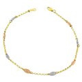 14k Tri-tone Gold Bean Chime Anklet