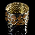 Goldtone Enamel Giraffe Patern Bangle Bracelet