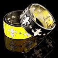 Enamel Fluer de Lis Glass Stone Bangle Bracelet