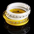 Plastic Clear Rhinestone 3-piece Bangle Set