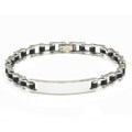 Stainless Steel and Rubber Cycle Link Bracelet