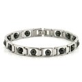 Stainless Steel and Gunmetal Ball Bracelet