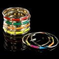 Goldtone Enamel Bamboo-style Bangles (Set of 3)