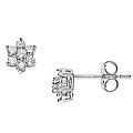 14k White Gold 1/4ct TDW Diamond Cluster Earrings (H-J, I2-I3)