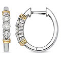 14k Two-tone Gold 1/2ct TDW 3-stone Diamond Earrings (HIJ, I1-I2)