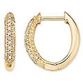 14k Yellow Gold 1/4ct TDW Diamond Hoop Earrings