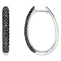 14k Gold 1 1/2ct Black Diamond Hoop Earrings