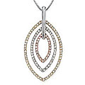 14k Three-tone Gold 2/5ct TDW Diamond Necklace (I-J, I2-I3)