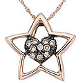 14k Gold 1/10ct TDW Brown Diamond Star Necklace